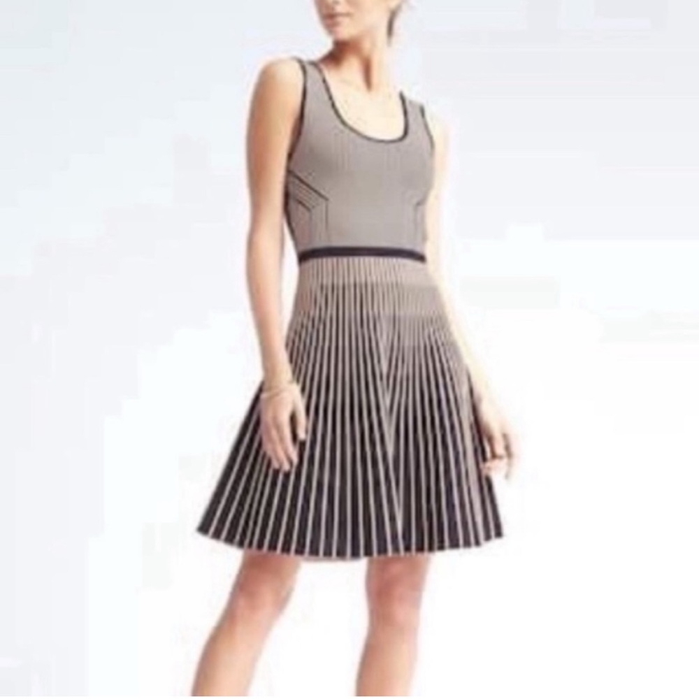 Banana Republic fit and flare striped sweater Dress size small